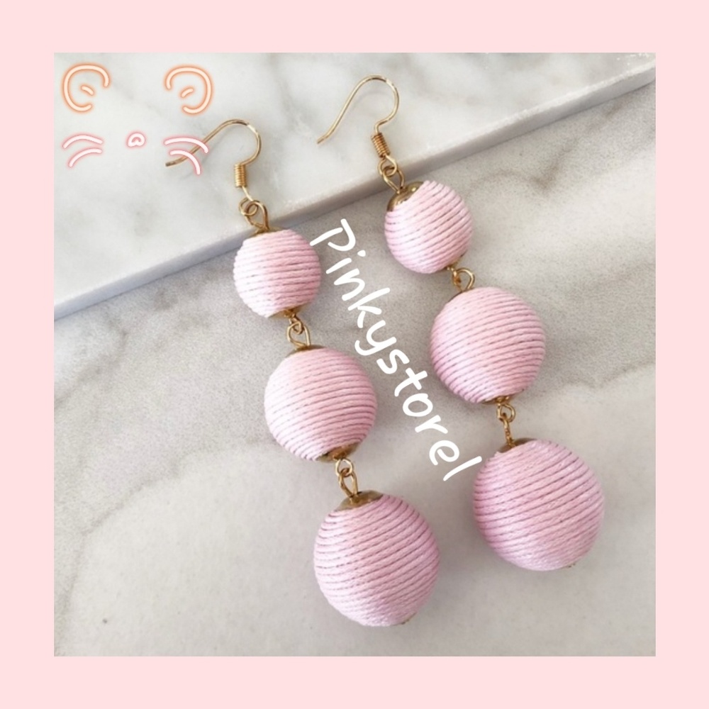 Cotton Ball Earrings - Picture 2 of 8